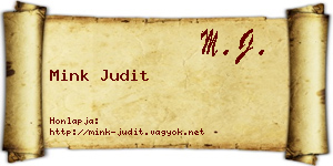 Mink Judit névjegykártya